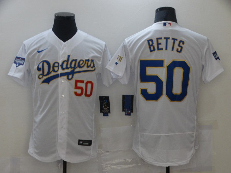 Mookie Betts Los Angeles Dodgers white jersey