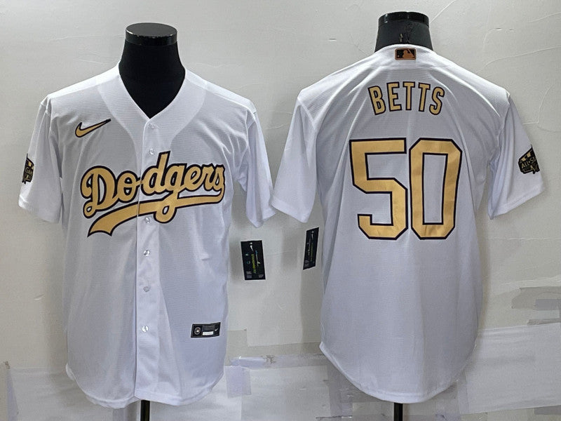 Mookie Betts Los Angeles Dodgers white All-Star jersey