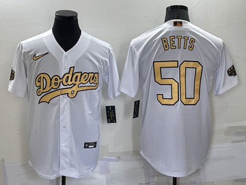 Mookie Betts Los Angeles Dodgers white All-Star jersey