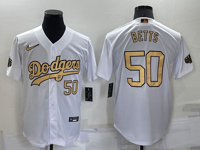 Mookie Betts Los Angeles Dodgers white All-Star jersey
