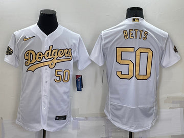 Mookie Betts Los Angeles Dodgers white All-Star jersey