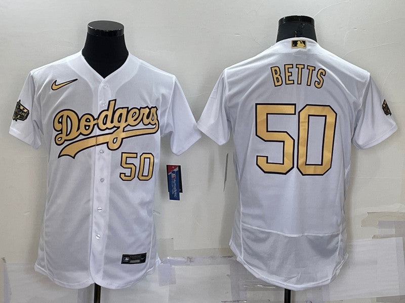 Mookie Betts Los Angeles Dodgers white All-Star jersey