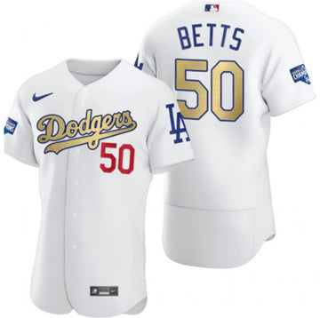 Mookie Betts Los Angeles Dodgers white jersey