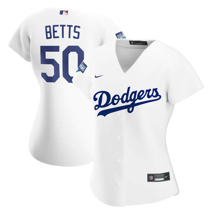 Mookie Betts Los Angeles Dodgers white jersey