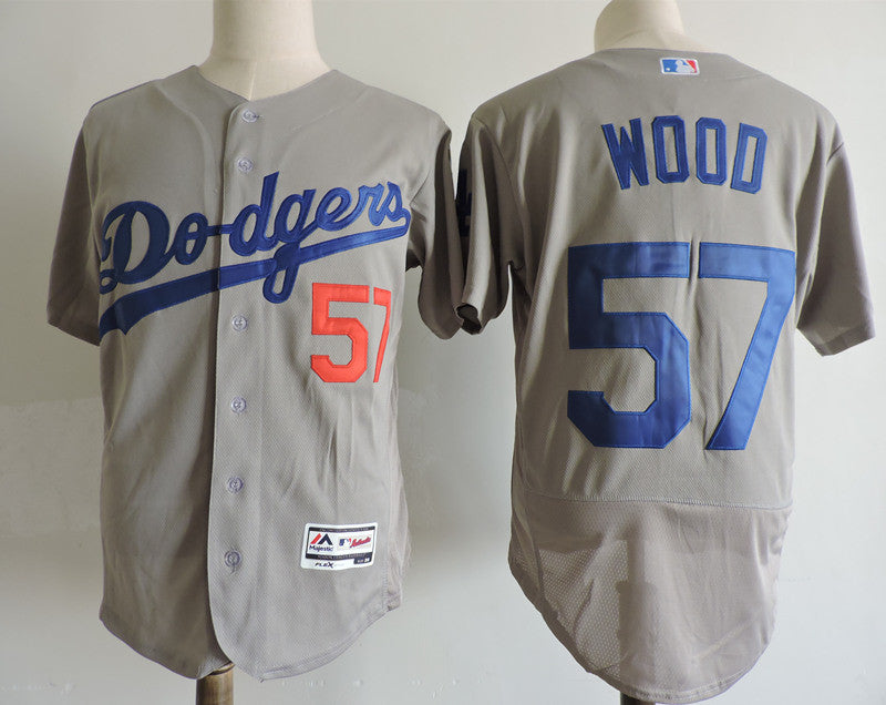Alex Wood Los Angeles Dodgers gray jersey