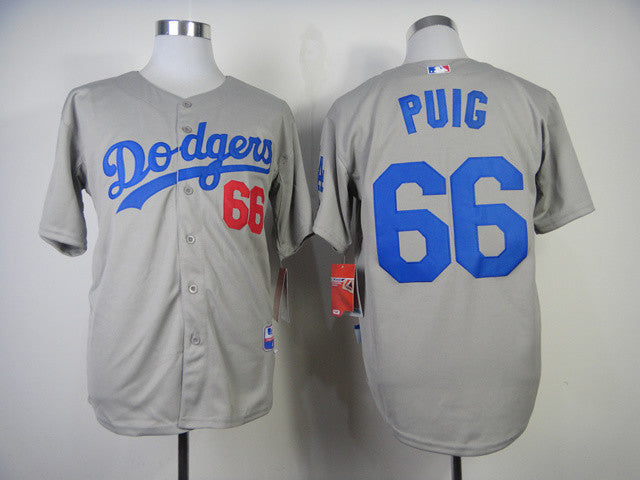 Puig Los Angeles Dodgers grey jersey