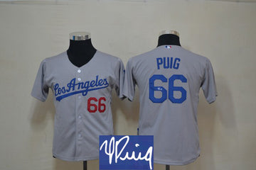 Puig Los Angeles Dodgers grey jersey