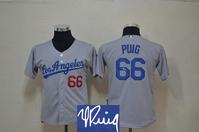 Puig Los Angeles Dodgers grey jersey