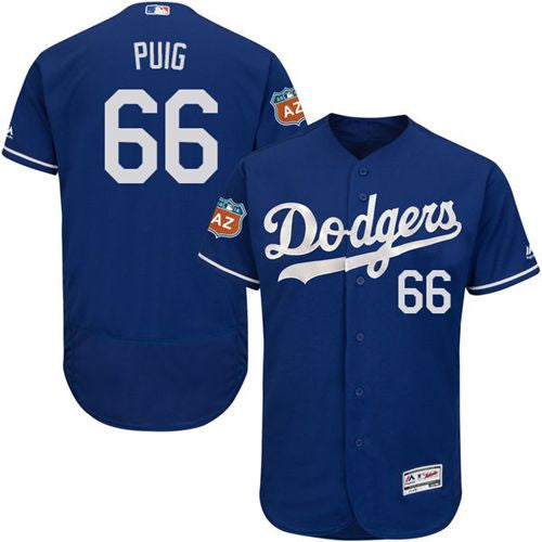 Yasiel Puig Los Angeles Dodgers blue Authentic jersey