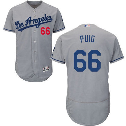 Yasiel Puig Los Angeles Dodgers gray jersey