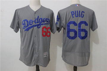 Yasiel Puig Los Angeles Dodgers gray jersey
