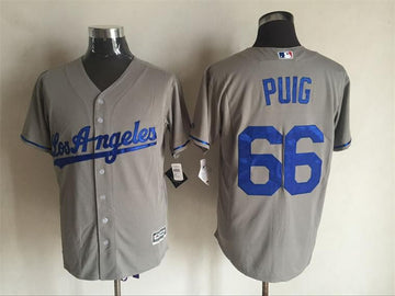 Yasiel Puig Los Angeles Dodgers grey jersey