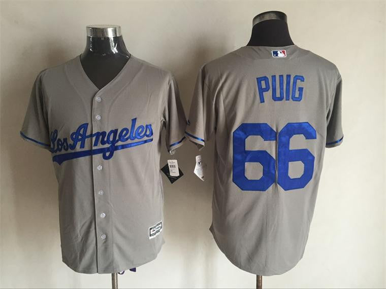 Yasiel Puig Los Angeles Dodgers grey jersey