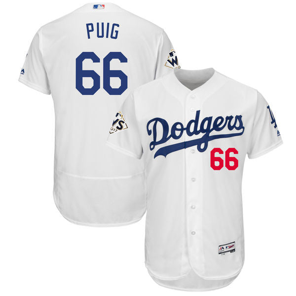Yasiel Puig Los Angeles Dodgers white jersey