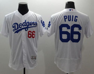 Yasiel Puig Los Angeles Dodgers white Authentic jersey