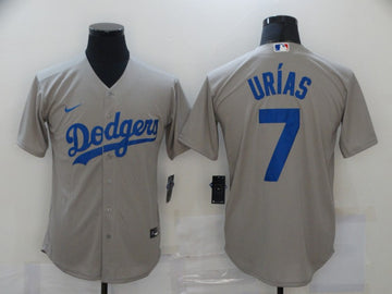 Julio Urias Los Angeles Dodgers gray jersey