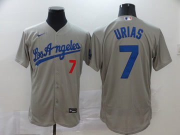 Julio Urias Los Angeles Dodgers gray jersey