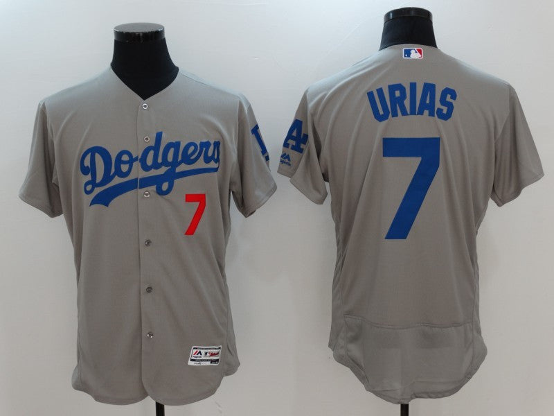 Julio Urias Los Angeles Dodgers gray jersey