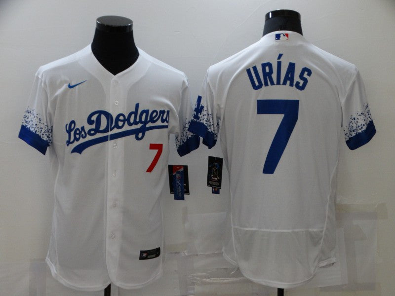 Julio Urias Los Angeles Dodgers white City Connect jersey