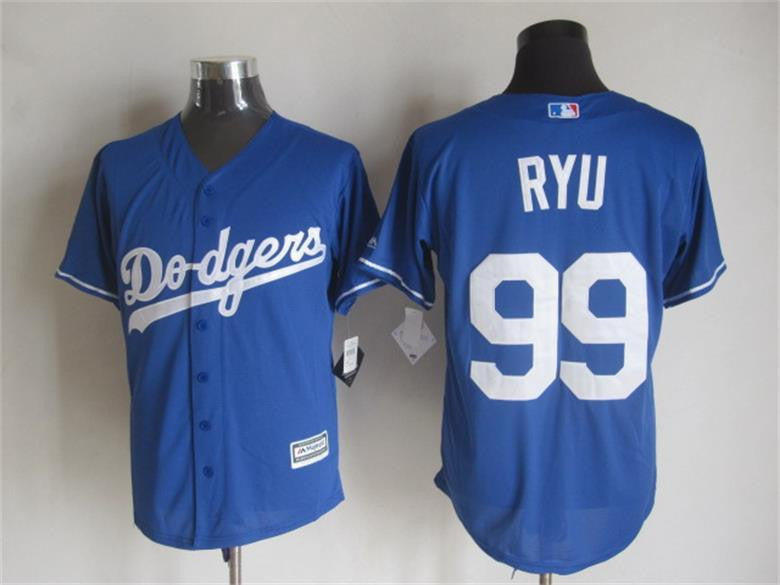 Hyun-jin Ryu Los Angeles Dodgers blue jersey