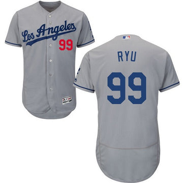 Hyun Jin Ryu Los Angeles Dodgers gray jersey