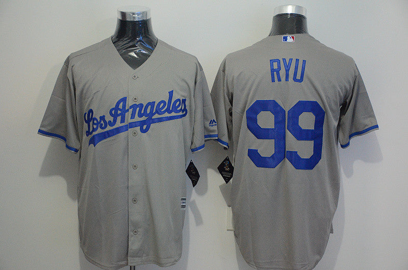 Hyun Jin Ryu Los Angeles Dodgers grey jersey