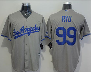 Hyun-Jin Ryu Los Angeles Dodgers grey jersey