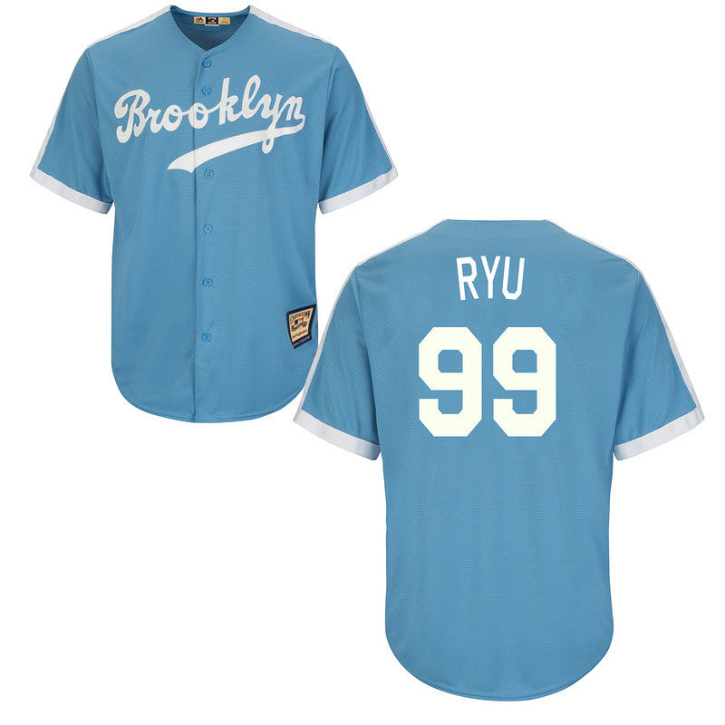 Hyun-Jin Ryu Los Angeles Dodgers blue Throwback jersey