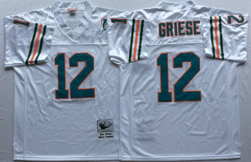 Bob Griese Miami Dolphins white Throwback jersey
