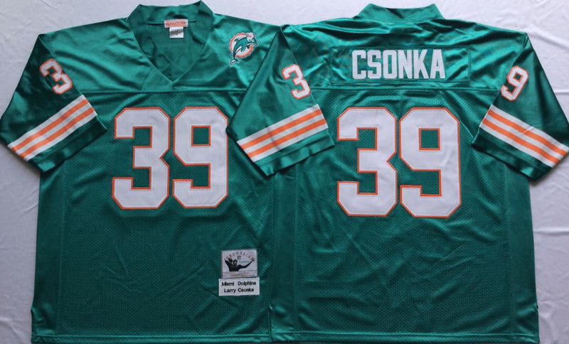 Larry Csonka Miami Dolphins aqua Throwback jersey