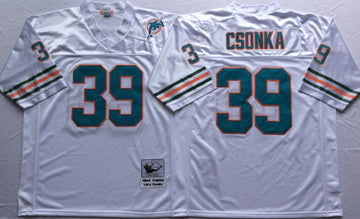 Larry Csonka Miami Dolphins white Throwback jersey
