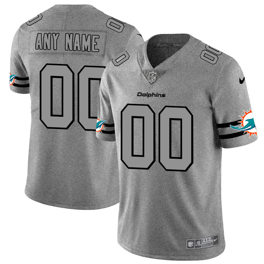 Custom Miami Dolphins gray Vapor jersey