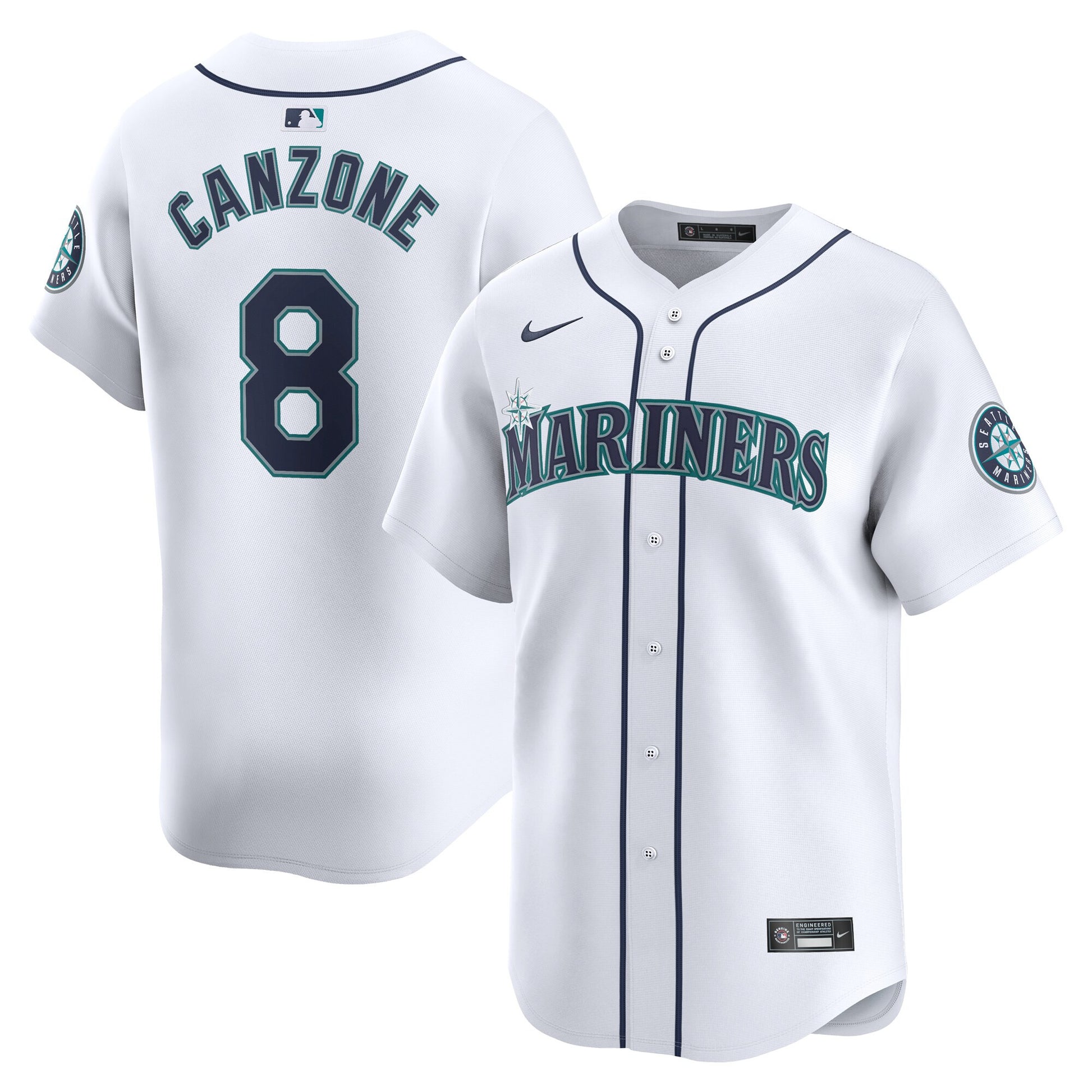 Dominic Canzone Seattle Mariners white Limited jersey