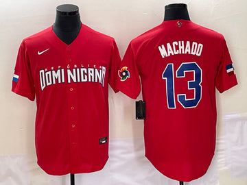 Manny Machado Dominican Republic Baseball red Classic jersey