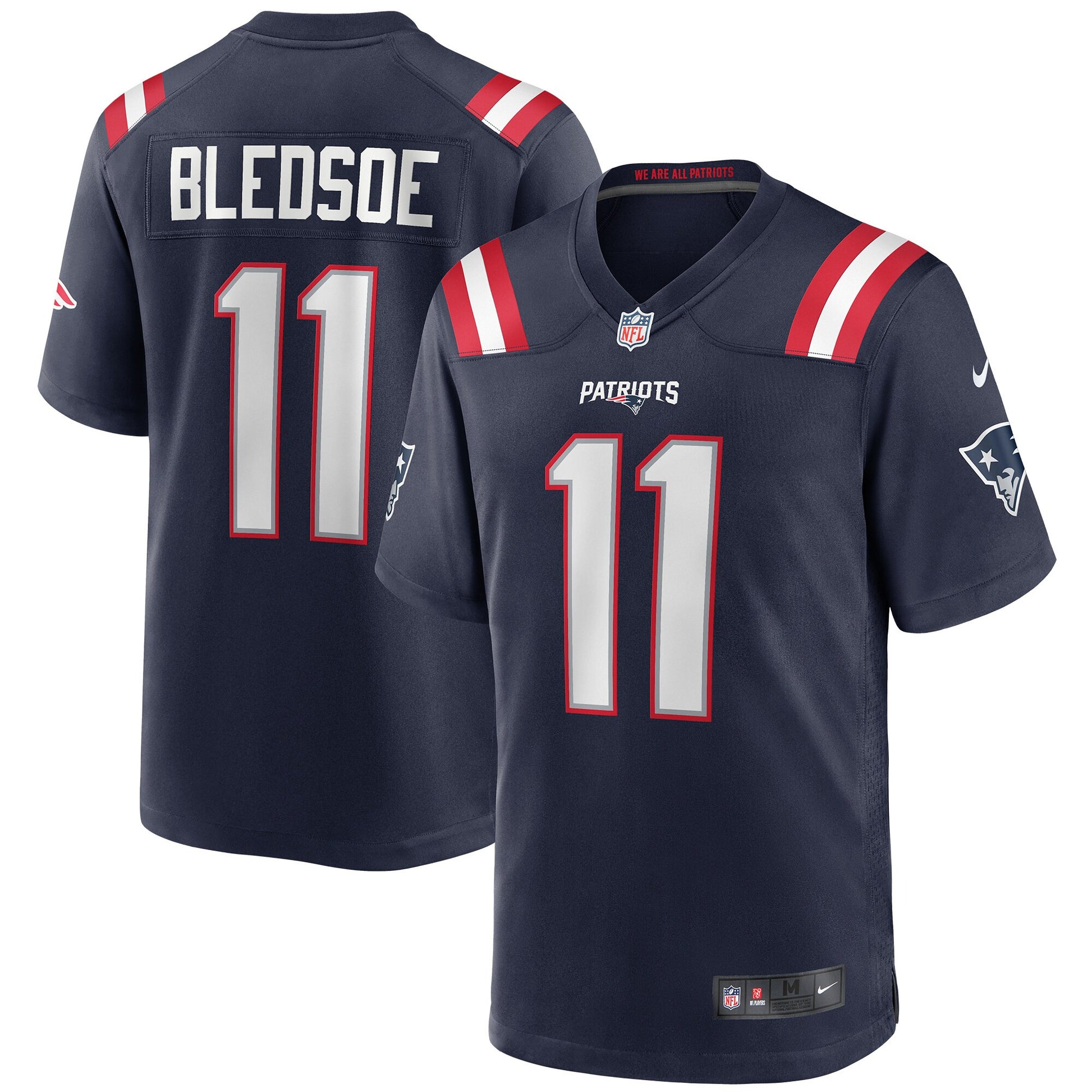 Drew Bledsoe New England Patriots navy Game jersey
