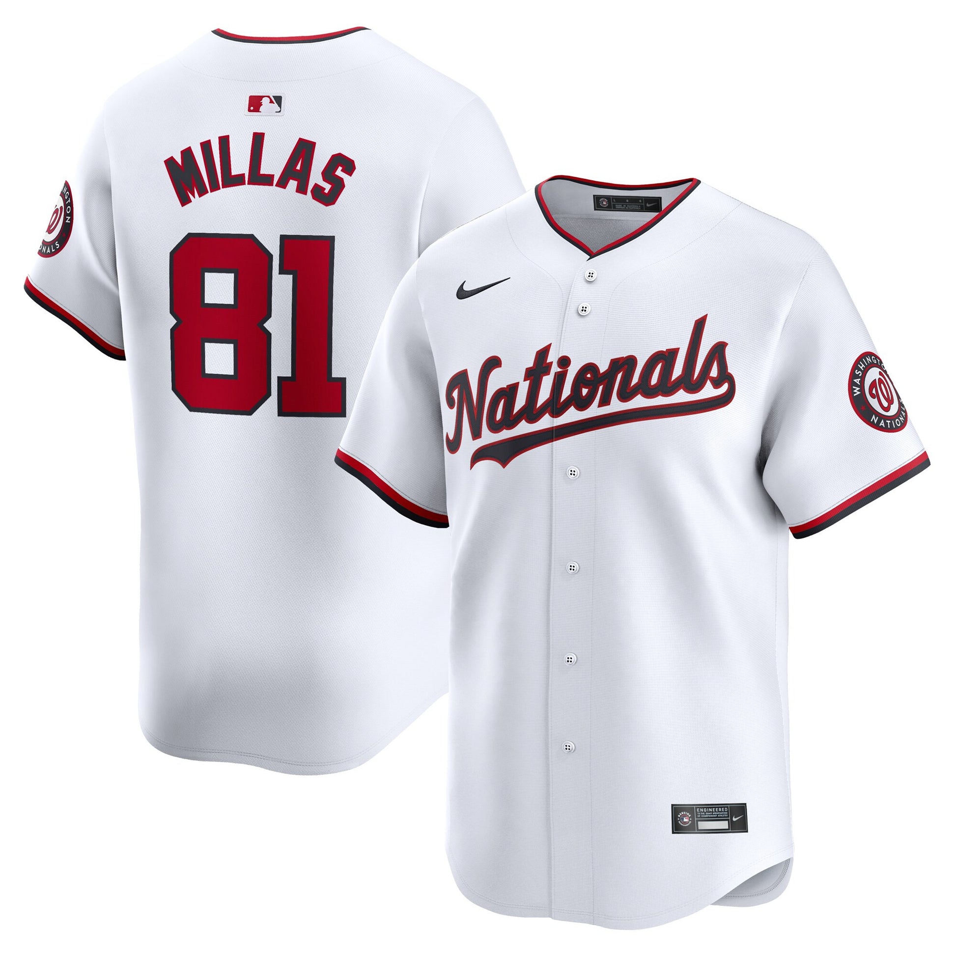 Drew Millas Washington Nationals white Limited jersey