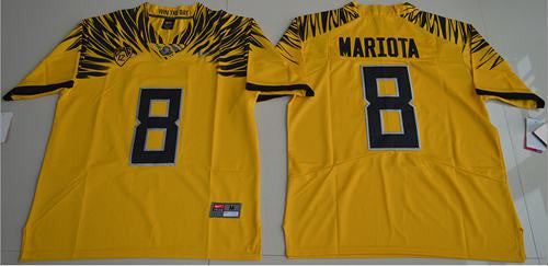 Marcus Mariota Oregon Ducks yellow Limited jersey