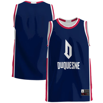 Duquesne James Madison Dukes blue jersey