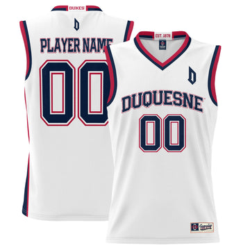 Duquesne James Madison Dukes white jersey