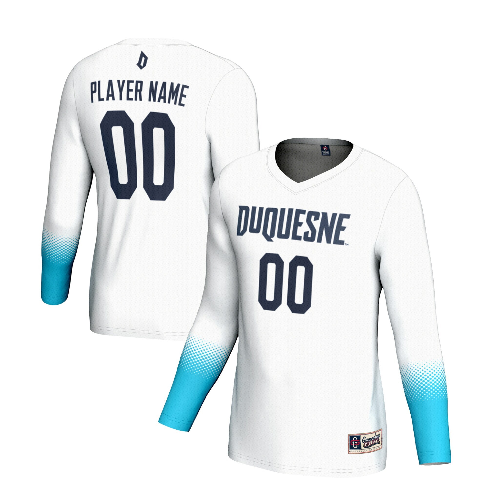 Duquesne Volleyball James Madison Dukes white jersey