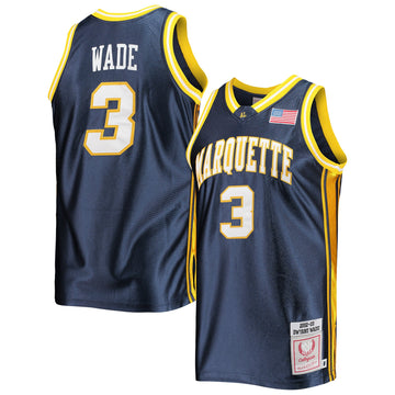 Dwyane Wade Marquette Golden Eagles navy Throwback jersey