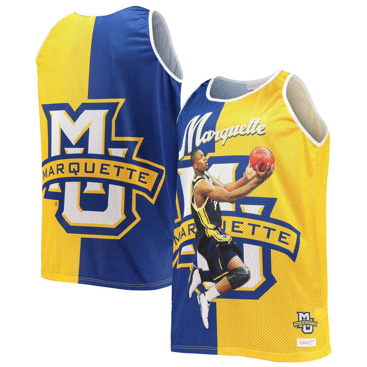 Dwyane Wade Sublimated Tank Top Marquette Golden Eagles blue jersey