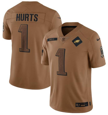 Jalen Hurts Philadelphia Eagles brown Salute To Service jersey