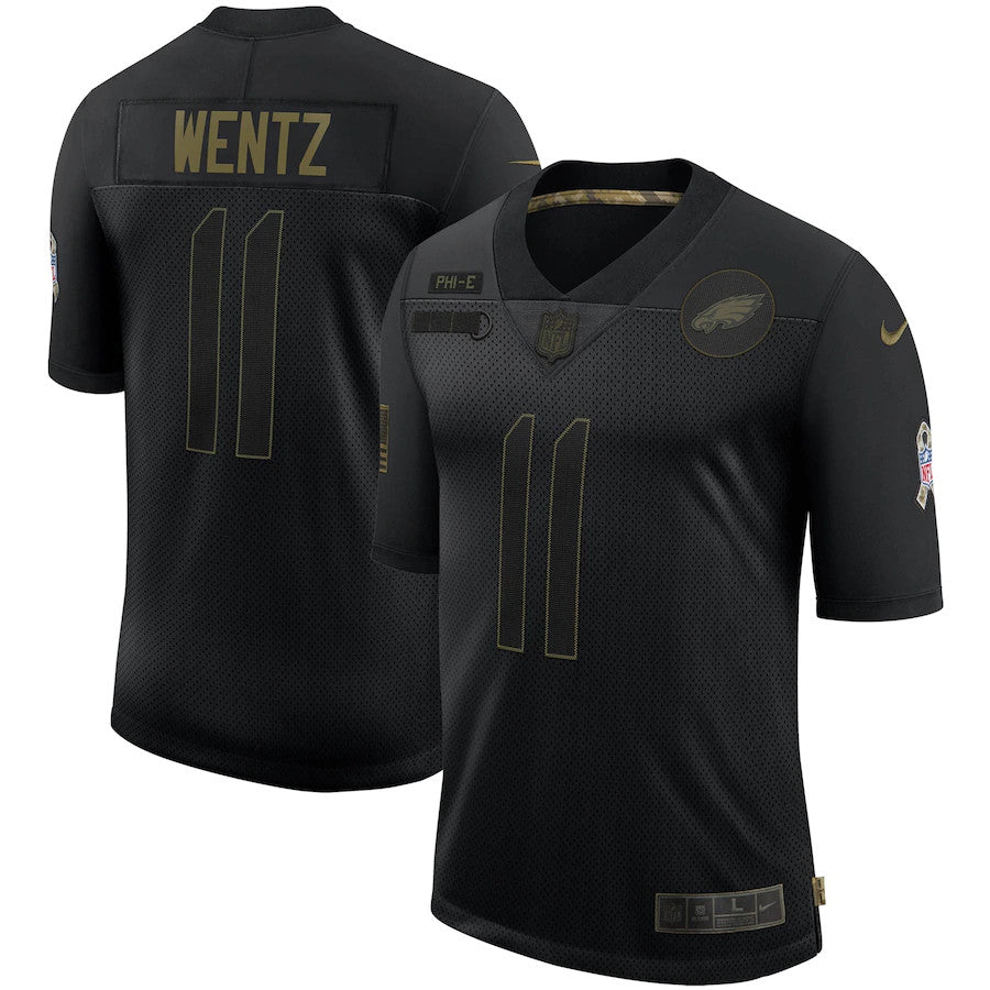 Carson Wentz Philadelphia Eagles black Salute To Service jersey