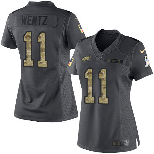 Carson Wentz Philadelphia Eagles black Salute To Service jersey