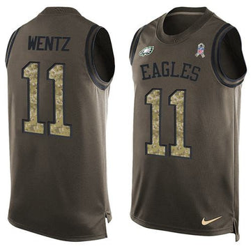 Carson Wentz Philadelphia Eagles green Salute To Service jersey