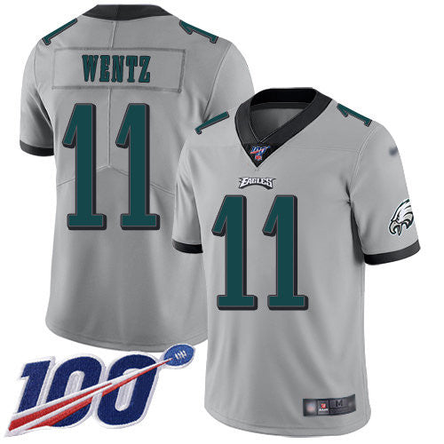 Carson Wentz Philadelphia Eagles silver Inverted Legend jersey
