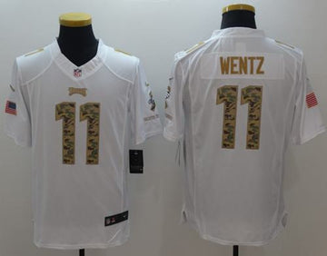 Carson Wentz Philadelphia Eagles white Salute To Service jersey