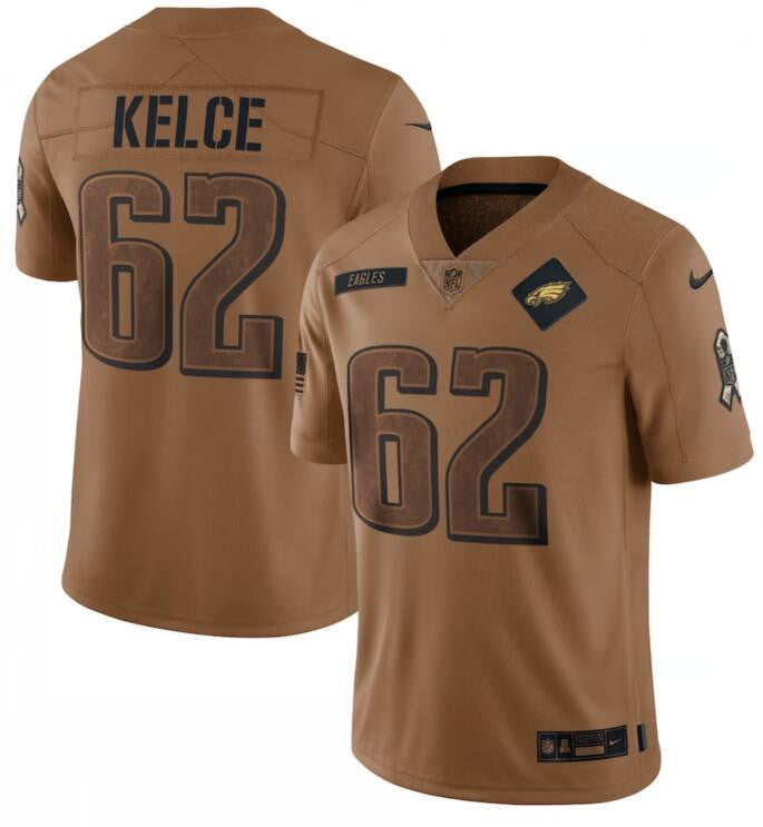 Jason Kelce Philadelphia Eagles brown Salute To Service jersey