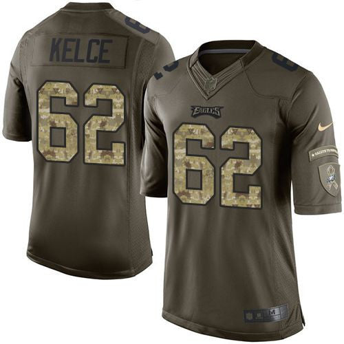 Jason Kelce Philadelphia Eagles green Salute To Service jersey
